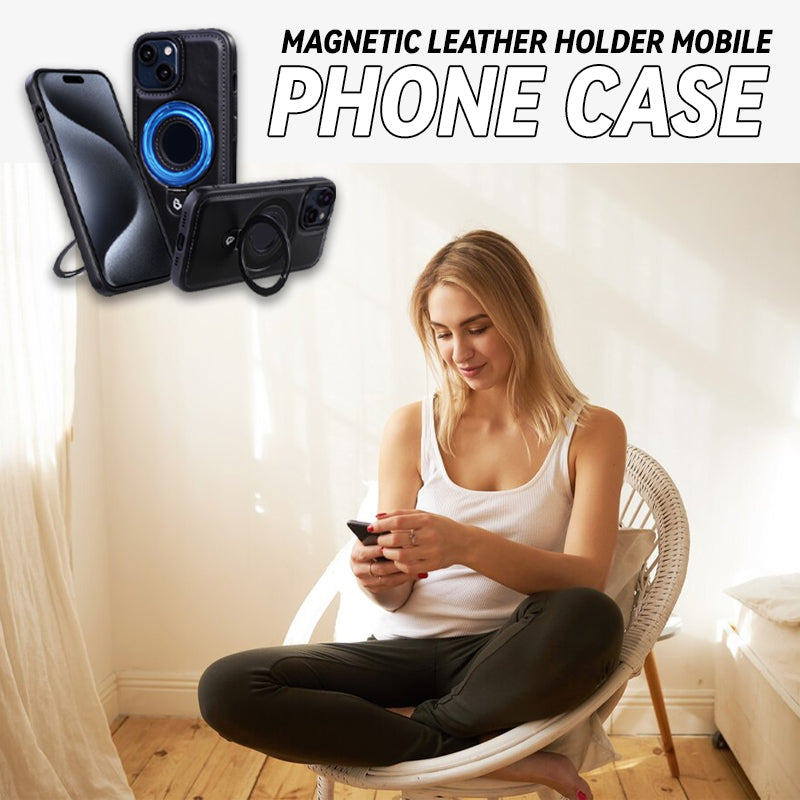 Magnetic Leather Holder Mobile Phone Case